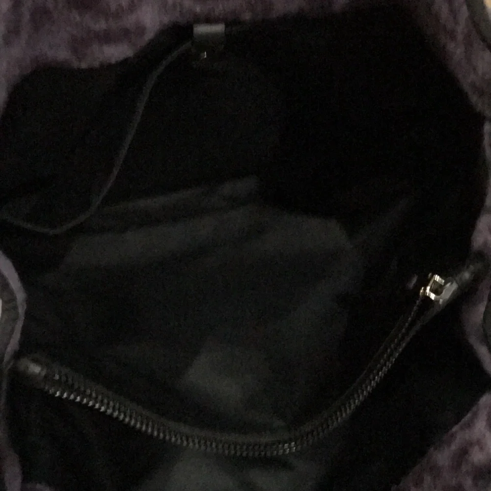 Kate Spade Morley Purple Leopard Large Fuzzy Soft Tote Bag